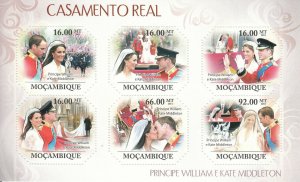 Mozambique 2011 MNH Royal Wedding M/S Kate Middleton Prince William Wales