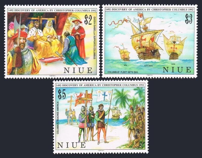 Niue 621-623,MNH.Michel 790-792. Discovery of America,500,1992.Columbus