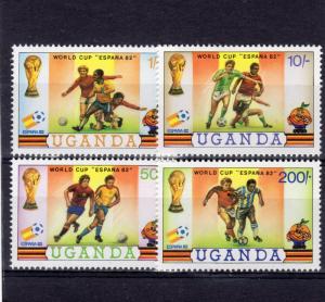 Uganda 1982 Sc#327/330 World Cup Soccer 1982 Set (4) MNH