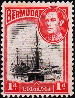 Bermuda. 1938  1d  S.G.110 Mounted Mint