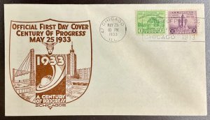 728-729 Lou Kreicker Cachet 1933 Century of Progress FDC