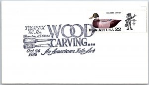 US SPECIAL EVENT COVER WOOD CARVING AN AMERICAN FOLK ART TOSAPEX 86 WAUWATOSA B