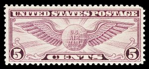 Scott C16 1931 5c Violet Globe Airmail Rotary Issue Mint VF OG NH Cat $8.50