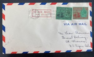 1929 Port Spain Trinidad First Flight Airmail Cover To St Thomas Virgin Island