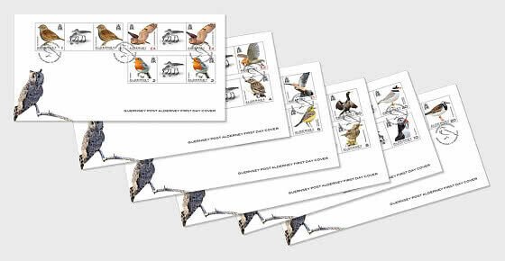 H01 Alderney 2020 Definitives - Alderney Birds FDC Gutter Pair x6