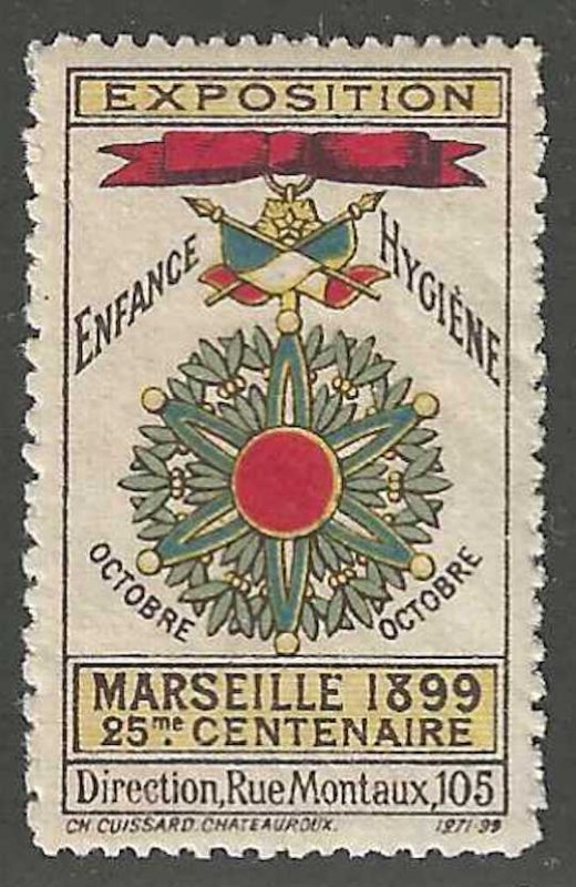 Marseille, France, 1899, Children's Hygiene Exposition, Poster Stamp