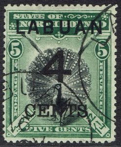 LABUAN 1899 LARGE 4C ON BIRD 5C USED