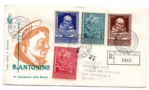 Vatican FDC Venetia 1960 Sant'Antonino traveled Racc. For Italy