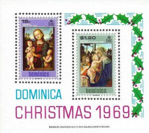 Dominica  1969 -  Christmas Souvenir Sheet (MNH)  #  290a