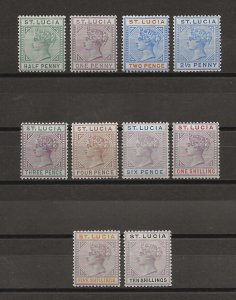 ST LUCIA 1891/98 SG 43/52 MINT Cat £200