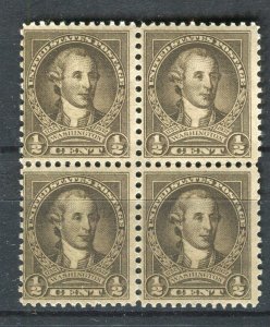 USA; 1932 . Washington Bicentenary issue MINT MNH 1/2c. BLOCK of 4