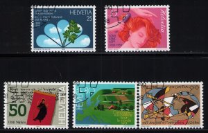 Switzerland 817-821 used stamps superb cancels (2)