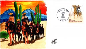 Scott 2818 29 Cents Buffalo Soliders CW Ray Hand Painted FDC 25 Of 45