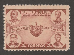 Cuba, stamp, scott#369,  mint, hinged,  3 cents,