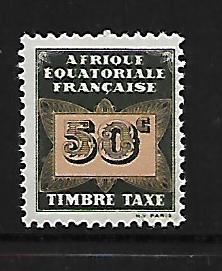 FRENCH  EQUATORIAL AFRICA  J7, MINT HINGED POSTAGE DUE 1937