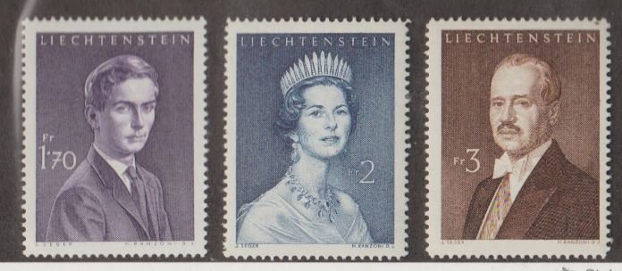 Liechtenstein Scott #356A-357-358 Stamps - Mint NH Set