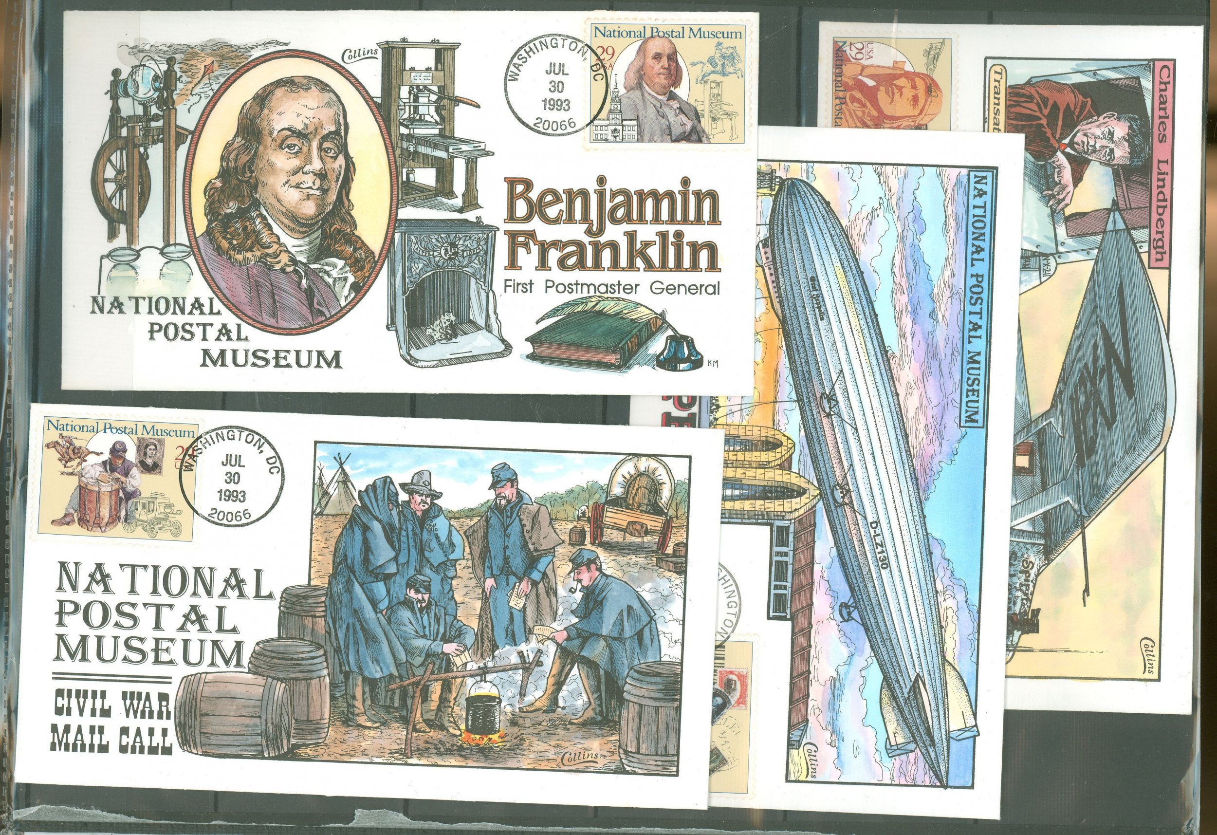 US 2779-2782 Fred Collins handpainted FDC - complete set of 4 cachets ...