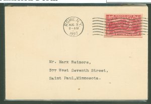 US 644 1927 2c Oriskany/Burgoyne campaign (straight edge single on an unaddressed, uncacheted first day cover with a Rome, NY ca