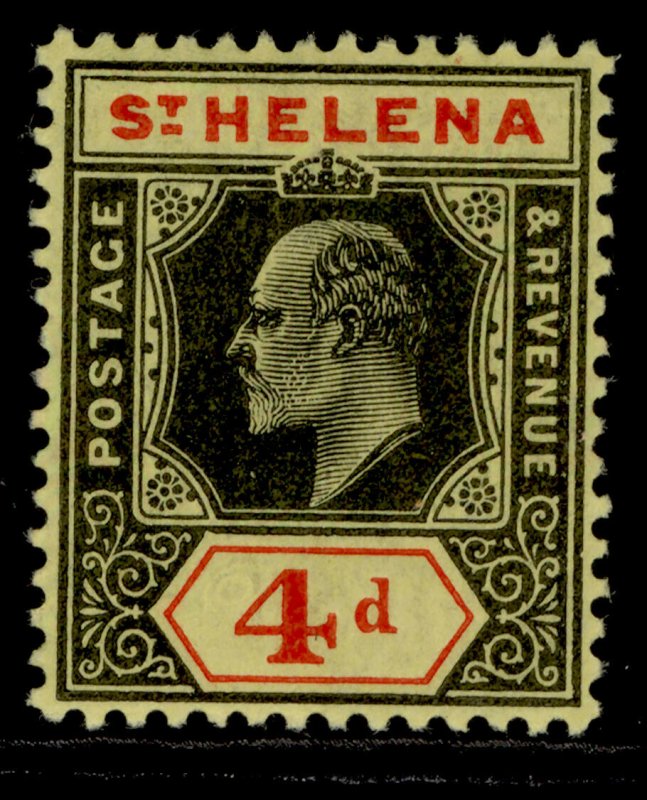 ST. HELENA GV SG66a, 4d black & red/yellow, LH MINT.