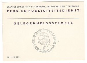 Publicity card / Postmark Postal Service Netherlands 1959 Charles Dickens - Writ