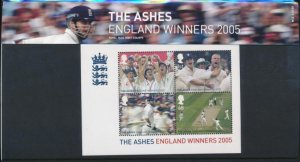 GB ROYAL MAIL THE ASHES 2005 PRESENTATION PACK MNH