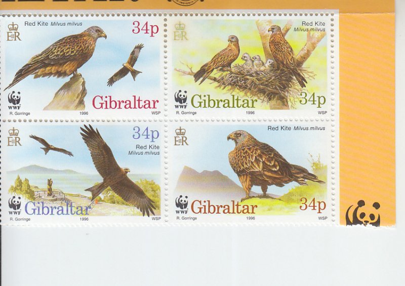 1996 Gibraltar Red Kite WWF B4 (Scott 718) MNH