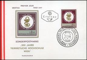 AUSTRIA 1968 - First Day Card-810 Veterinary College(WE193)