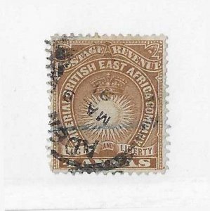 British East Africa Sc #19  4 annas brown used with Aden cancel VF