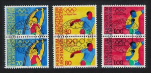 Liechtenstein Olympic Games Los Angeles 3v Pairs 1984 CTO SG#841-843