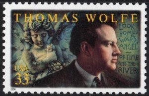 3444 33¢ Thomas Wolfe Single  Mint NH OG  VF