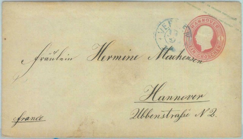 89239 - GERMANY Hannover - Postal History - STATIONERY COVER # U8 1861