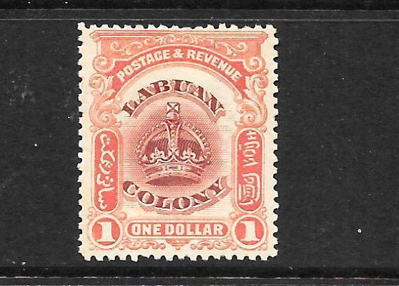 LABUAN   1902-03  $1 CROWN  MLH  SG 128