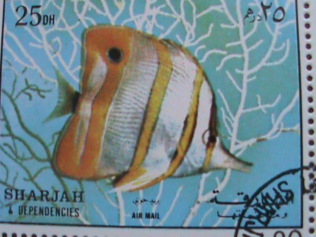 SHARJAH-1972 UNDER WATER WORLD- LOVELY TROPICAL FISHES-CTO S/S -VERY FINE