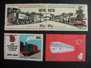 Great Britain Ravenglass Eskdale Railway 4 MH labels stamps