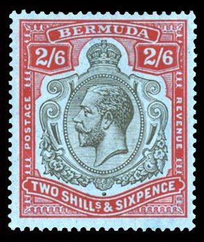 Bermuda #95 (SG 89) Cat£60, 1922-34 George V, 2sh6p red and black, hinged