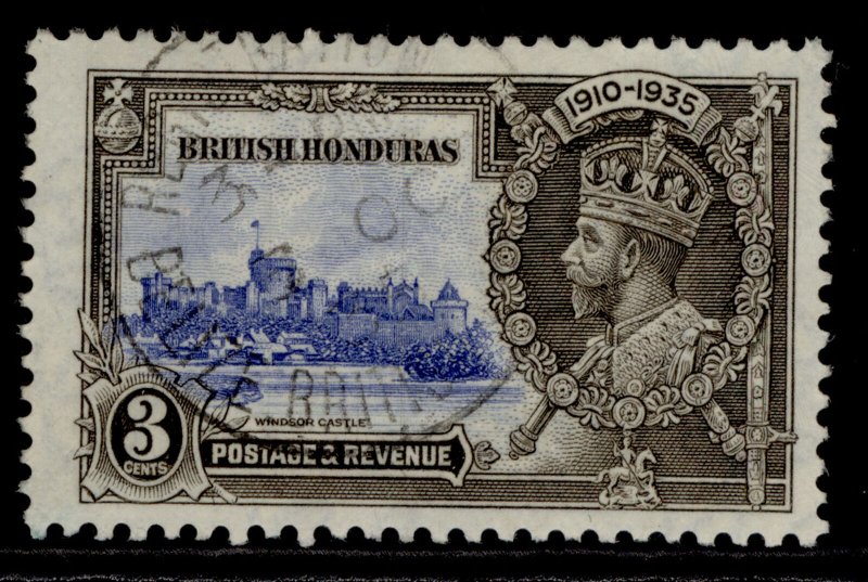 BRITISH HONDURAS GV SG143, 3c ultramarine & grey-black, FINE USED. CDS 