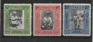 JAMAICA 1923 CHILD WELFARE SET SG 107/107c MINT HINGED Cat £25