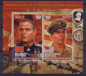 Mali - 6 MNH sheets Leaders and generals of Allied coalition during World War II