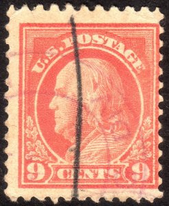 1917, US 9c, Franklin, Used, Sc 509a