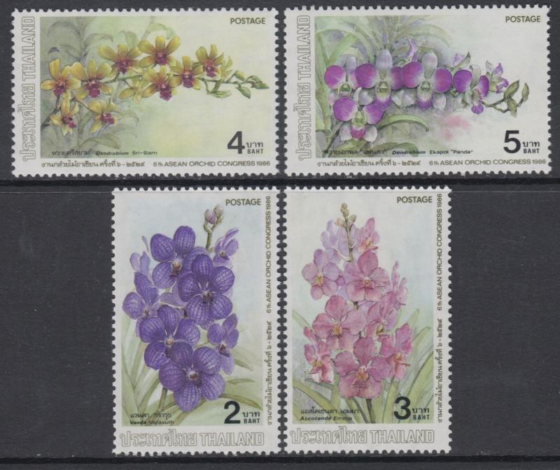 XG-AB470 THAILAND - Flowers, 1986 Orchids, 4 Values MNH Set