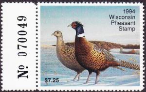 1994 Wisconsin Pheasant Stamp Mint Never Hinged VF