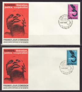 UN New York 296-297 Namibia Geneva S/2 U/A FDC