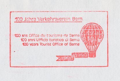 Illustrated meter cover Switzerland 1990 Bern - Air balloon