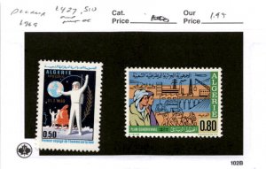 Algeria, Postage Stamp, #427, 510 Mint Hinged, 1969 Space