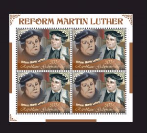 Stamps.Martin Luther 2022 year 10 sheets  perf Full Set  Gabon NEW