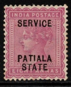 INDIA-PATIALA SGO16a 1898 8a MAGENTA MTD MINT