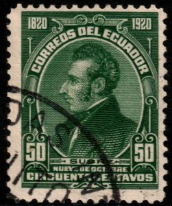 ✔️ ECUADOR 1920 - ANTONIO DE SUCRE - CDS CANCEL  - SC. 237 (o) [051]