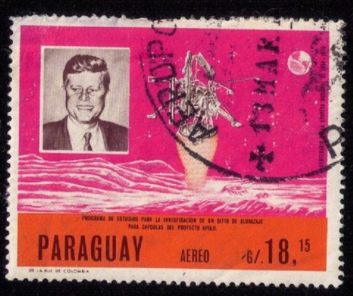 PARAGUAY (1965) G/.18,15 USED JOHN F. KENNEDY SPACE MEMORIAL VF