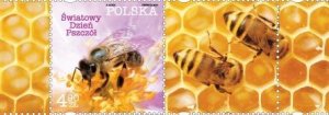 Poland Polen Pologne 2024 World Bee Day stamp with label MNH