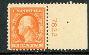 USA 1917 Washington 6¢ Red Orange Perf 11 Flat Plate Scott 506 PNS MiNH B445